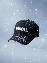 Чёрная кепка с объёмной белым принтом «YAMAL»
