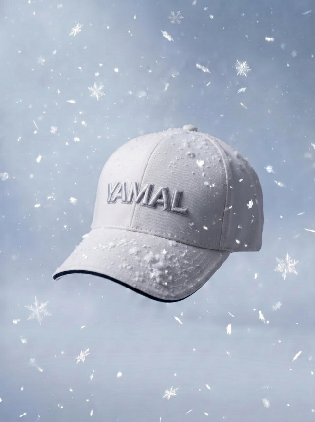 Белоснежная детская бейсболка с объёмной 3D-принтом «YAMAL» фото 1